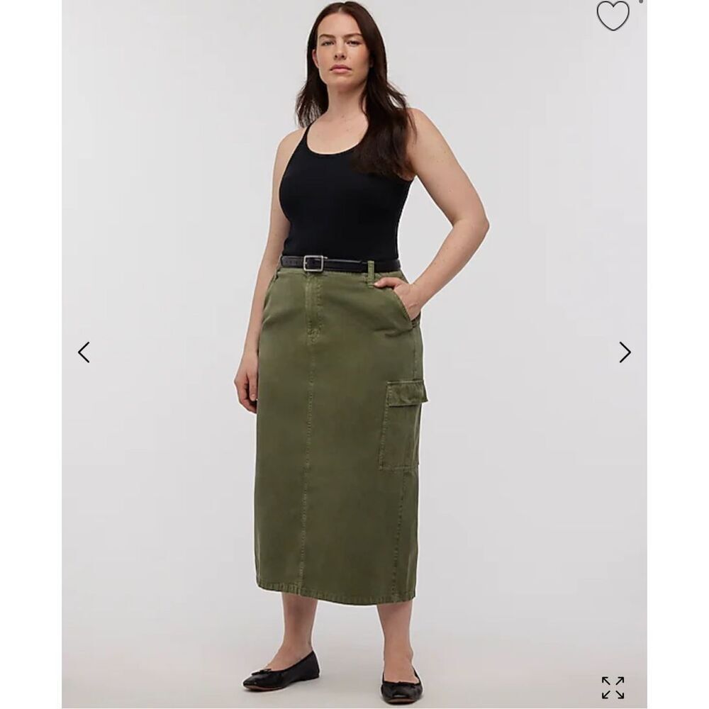 $98 Madewell Garment-Dyed Cargo Midi Skirt size 28 m5